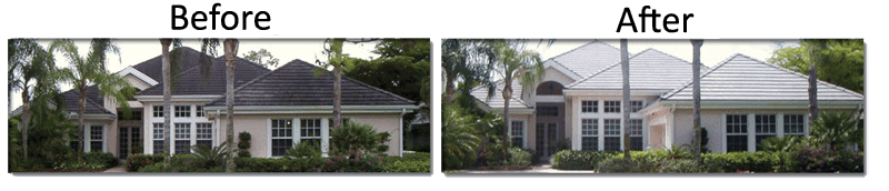 Before and after using Roof a cide